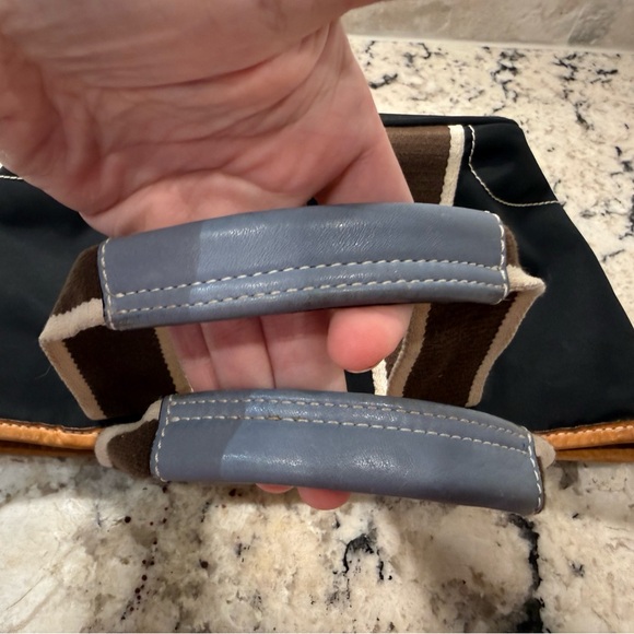 Coach EUC Vintage 1993 Hampton in Black & Brown w/Blue Accents - Picture 5 of 9